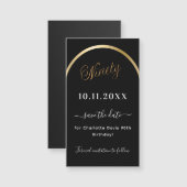 90e verjaardag zwart goud Save the Date magneet (Voorkant / Achterkant)