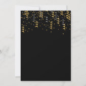 90e verjaardag zwart goudblad print confetti kaart (Achterkant)
