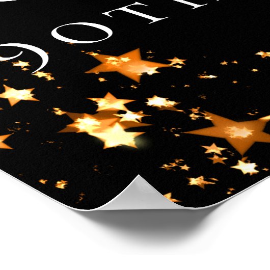 90e verjaardag zwart gouden sterren foto welkom poster (Hoek)