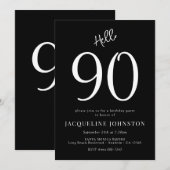 90e verjaardag zwart-wit kaart (Voorkant / Achterkant)