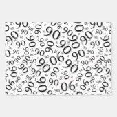 90e verjaardag zwart-wit Random Number Pattern Inpakpapier Vel (Voorkant 2)
