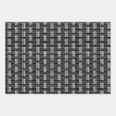 90e verjaardag Zwart Wit Typografie Nummers Inpakpapier Vel (Voorkant)