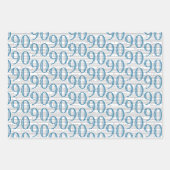 90e verjaardag Zwart Wit Typografie Nummers Inpakpapier Vel (Voorkant 2)
