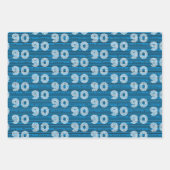 90e verjaardag Zwart Wit Typografie Nummers Inpakpapier Vel (Voorkant 3)