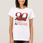 90e verjaardagsbloem t-shirt (Voorkant)