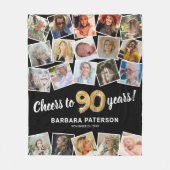 90e verjaardagscadeau multi foto fleece deken (Voorkant)