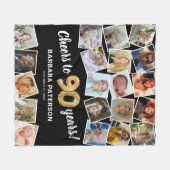 90e verjaardagscadeau multi foto fleece deken (Voorkant (Horizontaal))