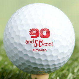 90e verjaardagscadeau SO Cool Oranje Rood Maatwerk Golfballen