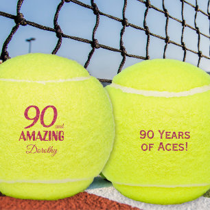 90e verjaardagscadeau voor haar Amazing Roze 90 Tennisballen
