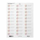 90e verjaardagsfeest bloemlabel met retouradres etiket (Full Sheet)