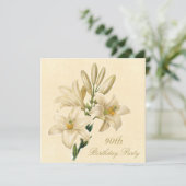 90e verjaardagsfeest Chic Lily Flowers Kaart (Staand voorkant)