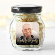 90e Verjaardagsfeest Foto Proost Goud Schrift