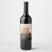 90e Verjaardagsfeest Foto Proost Wijn Etiket (Voorkant)