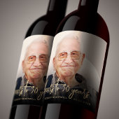 90e Verjaardagsfeest Foto Proost Wijn Etiket