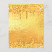 90e verjaardagsfeest gouden glitter budget uitnodi flyer (Achterkant)