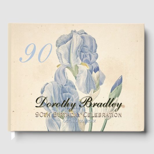 90e verjaardagsfeest Irissen Custom Guest Book Gastenboek (Voorkant)