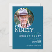 90e verjaardagsfeest Mannen foto Negentig Ocean Bl Kaart (Voorkant)