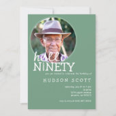 90e Verjaardagsfeest Mannen Foto Negentig Sage Gro Kaart (Voorkant)