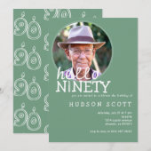 90e Verjaardagsfeest Mannen Foto Negentig Sage Gro Kaart (Voorkant / Achterkant)