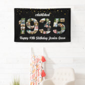 90e verjaardagsfeest Photo Collage Opgericht 1935 Spandoek (Insitu)