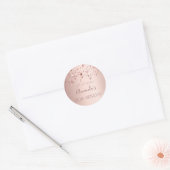 90e verjaardagsfeest roos gouden sterren ronde sticker (Envelop)