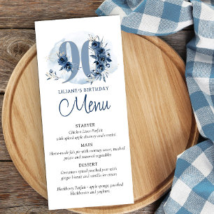 90e verjaardagsfeest volledig bewerkbaar plat menu