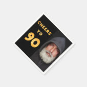 90e verjaardagsfeest zwarte gouddeken foto foto's servet (Hoek)