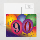 90e verjaardagsfeestje briefkaart uitnodiging (Voorkant / Achterkant)