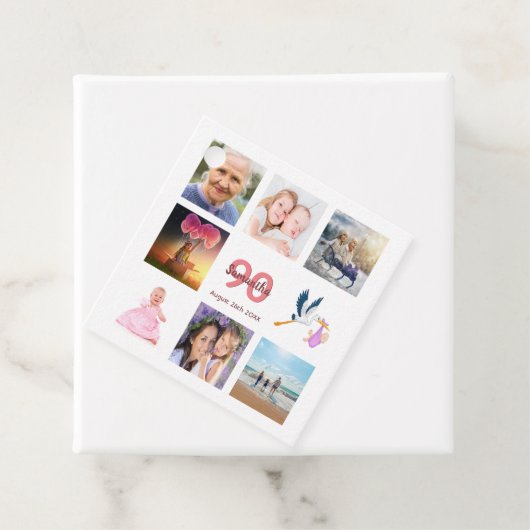 90e verjaardagsfeestje foto collage bedankt bedankjes labels (In situ)