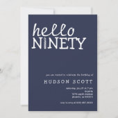 90e Verjaardagsfeestje Mannen Hallo Negentig Marin Kaart (Voorkant)