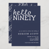 90e Verjaardagsfeestje Mannen Hallo Negentig Marin Kaart (Voorkant / Achterkant)