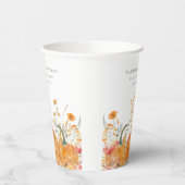 90e verjaardagsfeestje pompoen Wildflower Custom Papieren Bekers (Links)