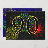 90e verjaardagsfeestje uitnodigen kaart (Voorkant / Achterkant)