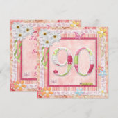 90e verjaardagsfeeststijl voor scrapbooking kaart (Voorkant / Achterkant)