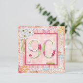 90e verjaardagsfeeststijl voor scrapbooking kaart (Staand voorkant)