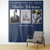 90e verjaardagsfotocollage backdrop banner wandkleed (In situ)