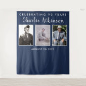 90e verjaardagsfotocollage backdrop banner wandkleed (Voorkant)