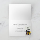 90e verjaardagskaart met een vorkheftruck kaart (Binnen)