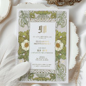 90e verjaardagsuitnodiging Art Nouveau door Mucha Folie Uitnodiging