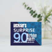 90e Verrassing Verjaardag Save the Date Diagonal V Aankondigingskaart (Staand voorkant)