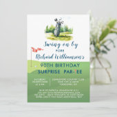90e Verrassingsfeest Mannen golfthema Kaart (Staand voorkant)