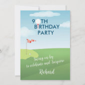 90e Verrassingsfeest Mannen golfthema Kaart (Achterkant)