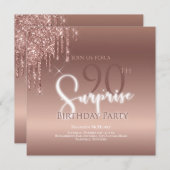 90e verrassingsfeest: roze bruidsfeest kaart (Voorkant / Achterkant)