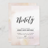 90e Waterverf van de 90e verjaardag van de geboort Kaart (Voorkant / Achterkant)