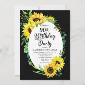 90e Zonnebloem van de Birthday Party | Eucalyptus Kaart (Voorkant)