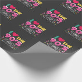 90er-outfit Ik hou van de 90er Retro Oudschool Cadeaupapier (Hoek)