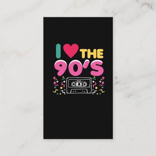 90er-outfit Ik hou van de 90er Retro Oudschool Visitekaartje (Voorkant)