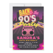 90s & 80s Ideeën Verjaardagsfeestuitnodiging