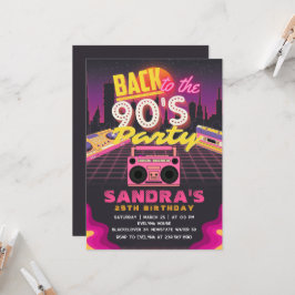 90s & 80s Ideeën Verjaardagsfeestuitnodiging Kaart