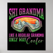 90s 80s Skioutfit Retro Ski Oma Poster (Voorkant)